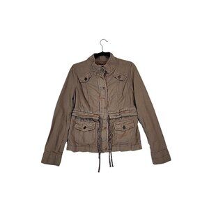 Anthropologie Daughters Of Liberation Adirondack Jacket Utility Linen Blend sz 6